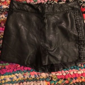 SOLD Black High waisted leather shorts
